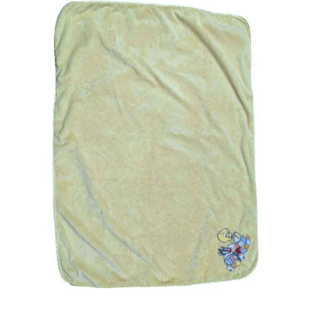 Vintage Looney Tunes Baby Blanket Yellow